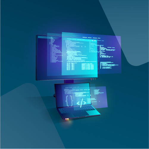 truegrown laptop illustration coding dashboard